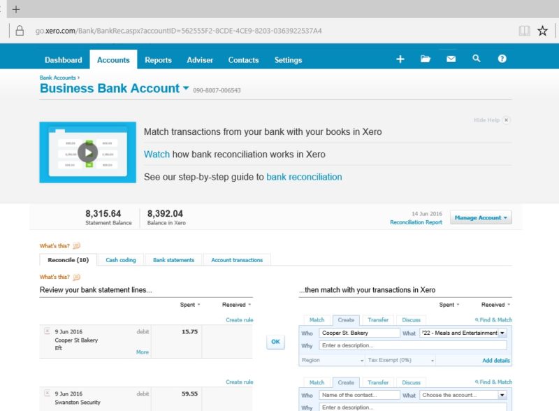 Xero-Bank-Reconciliation