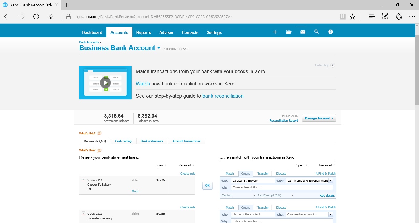 Xero-Bank-Reconciliation